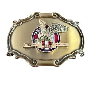 Vintage Harley Davidson Brass Belt Buckle Don’t Tread On Me Made in USA 70s